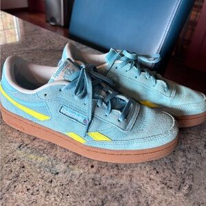 Reebok Aqua and Yellow Classic Sneakers